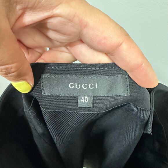 Gucci Vintage 1998 Pencil Skirt Sz 4 US 40IT Black Wool Knee Length Tom Ford Era - Picture 3 of 12